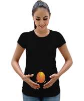 Yumurtadaki Civciv - Yavru Siyah Kadın Hamile Tişört - Tisho