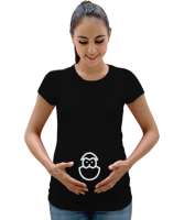 Yumurtadaki Civciv - Yavru Siyah Kadın Hamile Tişört - Tisho