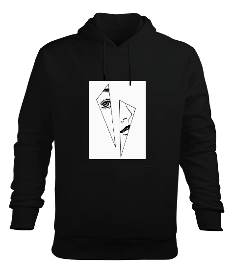 Tisho - yüz desenli Erkek Kapüşonlu Hoodie Sweatshirt