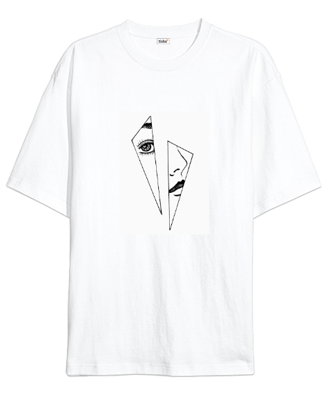 Tisho - yüz desenli Oversize Unisex Tişört