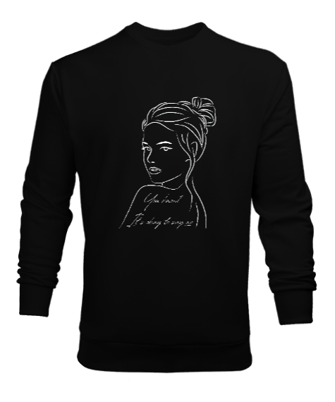 Tisho - yüz silüet Siyah Erkek Sweatshirt