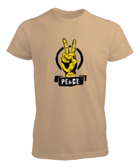 Tisho - Zafer İşareti ve Barış Camel Erkek Tişört