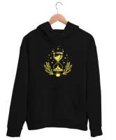 Zaman - Mistik Kum Saati Siyah Unisex Kapşonlu Sweatshirt - Tisho