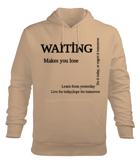 Zaman temalı Erkek Kapüşonlu Hoodie Sweatshirt - Tisho