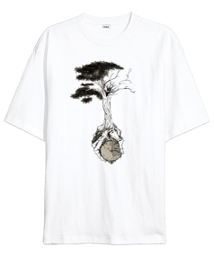 zamanı tutan doğa Oversize Unisex Tişört - Tisho