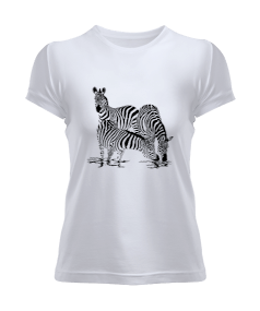 Zebra baskılı Kadın Tişört - Tisho
