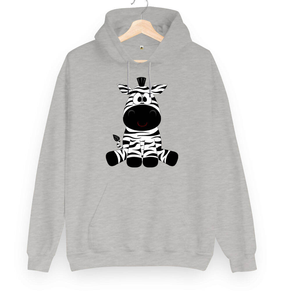 Tisho - Zebra Baskılı Unisex Kapüşonlu Sweatshirt