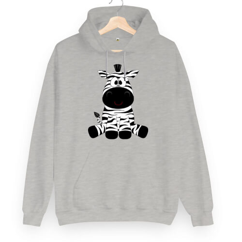 Zebra Baskılı Unisex Kapüşonlu Sweatshirt - Tisho