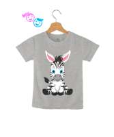 Zebra desenli Gri Çocuk Unisex - Tisho