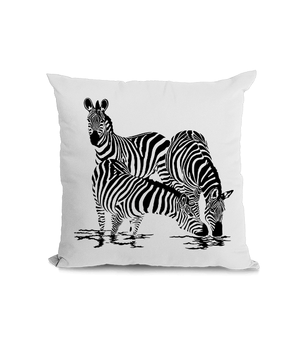 Tisho - Zebra Desenli kare yastık Kare Yastık