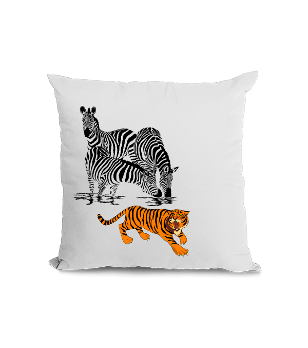 Tisho - Zebra Kaplan Desenli Kare Yastık Kare Yastık