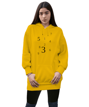 Zeer Kadın Uzun Hoodie Kapüşonlu Sweatshirt - Tisho