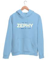ZEPHY: Who Am I Buz Mavisi Unisex Kapşonlu Sweatshirt - Tisho