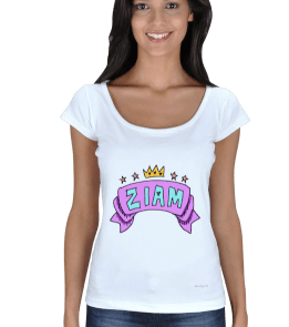 ziam beyaz tshirt Kadın Açık Yaka - Tisho