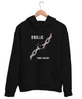 Zincir Siyah Unisex Kapşonlu Sweatshirt - Tisho