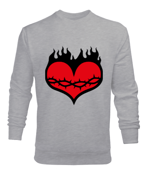 Tisho - Zincirli kalp ve kalp şeklinde dünya baskılı erkek Erkek Sweatshirt