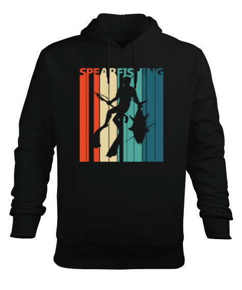 Tisho - Zıpkın - Spearfishing Erkek Kapüşonlu Hoodie Sweatshirt