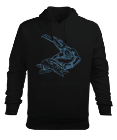 Zıpkın - Spearfishing Erkek Kapüşonlu Hoodie Sweatshirt - Tisho