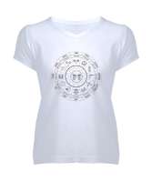 Zodiac - Horoscope - Burçlar - Astroloji Beyaz Kadın V Yaka Tişört - Tisho