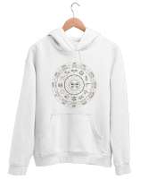 Zodiac - Horoscope - Burçlar - Astroloji Beyaz Unisex Kapşonlu Sweatshirt - Tisho