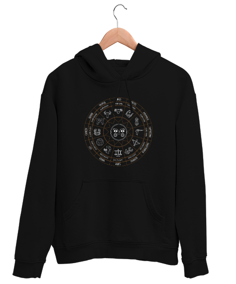 Tisho - Zodiac - Horoscope - Burçlar - Astroloji Siyah Unisex Kapşonlu Sweatshirt