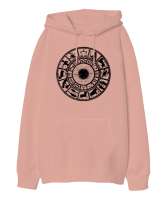 Zodiac - Horoscope - İlkel Çizim- Astroloji Yavru Ağzı Oversize Unisex Kapüşonlu Sweatshirt - Tisho
