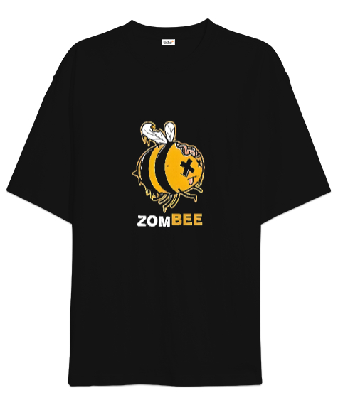 Zom Bee Siyah Oversize Unisex Tişört - Tisho