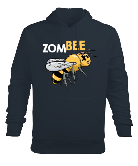 Zombee - Zombi Arı Füme Erkek Kapüşonlu Hoodie Sweatshirt - Tisho
