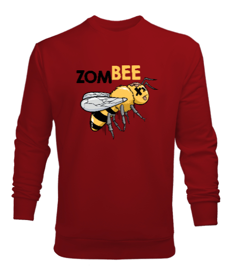 Zombee - Zombi Arı Kırmızı Erkek Sweatshirt - Tisho
