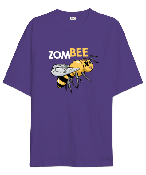 Zombee - Zombi Arı Mor Oversize Unisex Tişört - Tisho