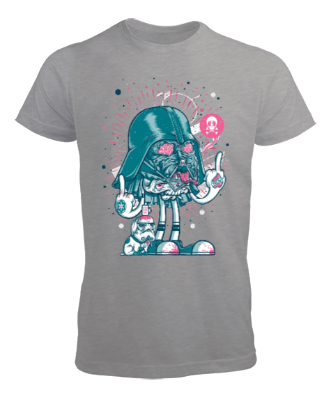 Zombi Darth Vader Star Wars Baskılı Erkek Tişört - Tisho