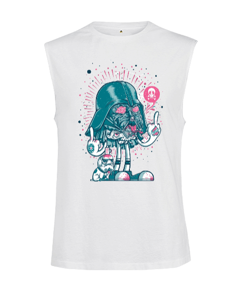 Zombi Darth Vader Star Wars Baskılı Kesik Kol Unisex Tişört