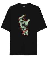 Zombie Hand - Zombi Eli Siyah Oversize Unisex Tişört - Tisho