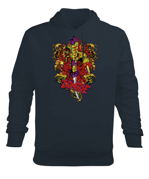 Zombie X Erkek Kapüşonlu Hoodie Sweatshirt - Tisho