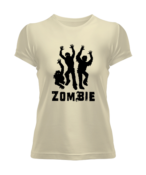 Zombies - Zombiler Krem Kadın Tişört - Tisho