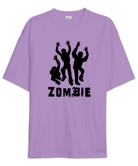 Tisho - Zombies - Zombiler Lila Oversize Unisex Tişört