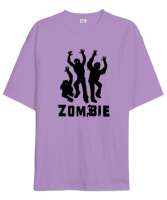 Zombies - Zombiler Lila Oversize Unisex Tişört - Tisho