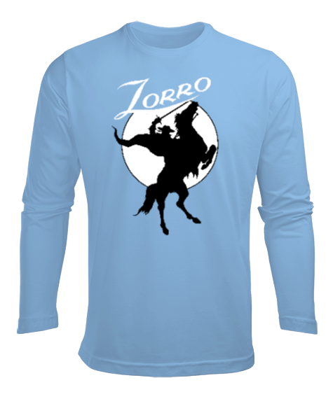 Tisho - Zorro Efsanesi Buz Mavisi Erkek Uzun Kol Yazlık Tişört