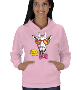 Tisho - Zürafa Desenli Sweatshirt Kadın Kapşonlu