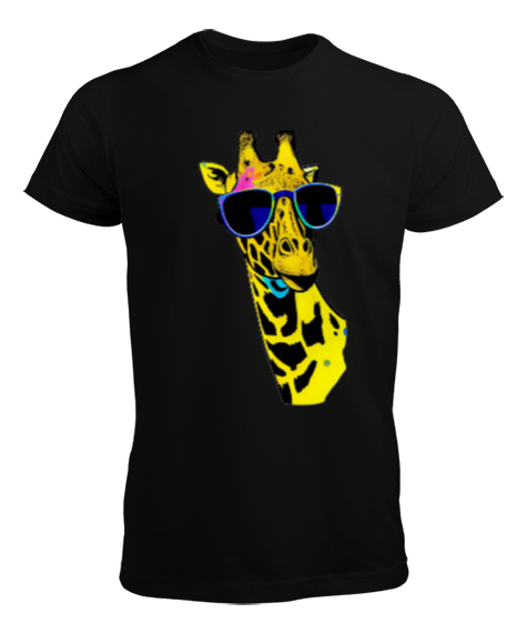Tisho - Zürafa Siyah Erkek Tişört