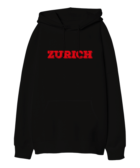 Tisho - Zurich Oversize Unisex Kapüşonlu Sweatshirt